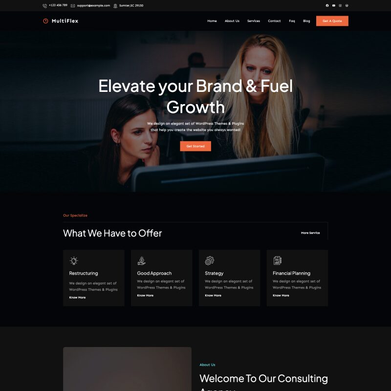 Best Free WordPress Business -MultiFlex